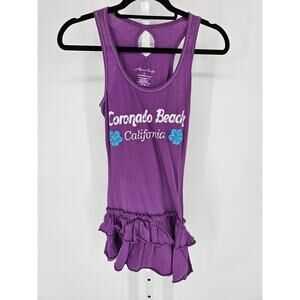 Vtg Y2K Womens Sz S Mini Dress by Miami Style Coronado Beach CA Purple